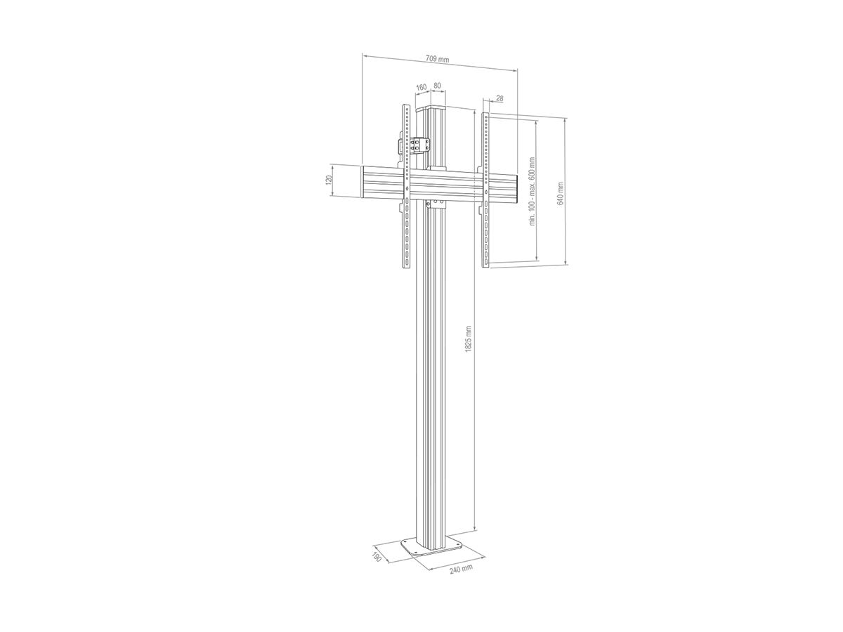 CPS Floor-Wall Single 55 - 65 Zoll - Standsystem Boden-Wand - 55-65 Zoll - VE