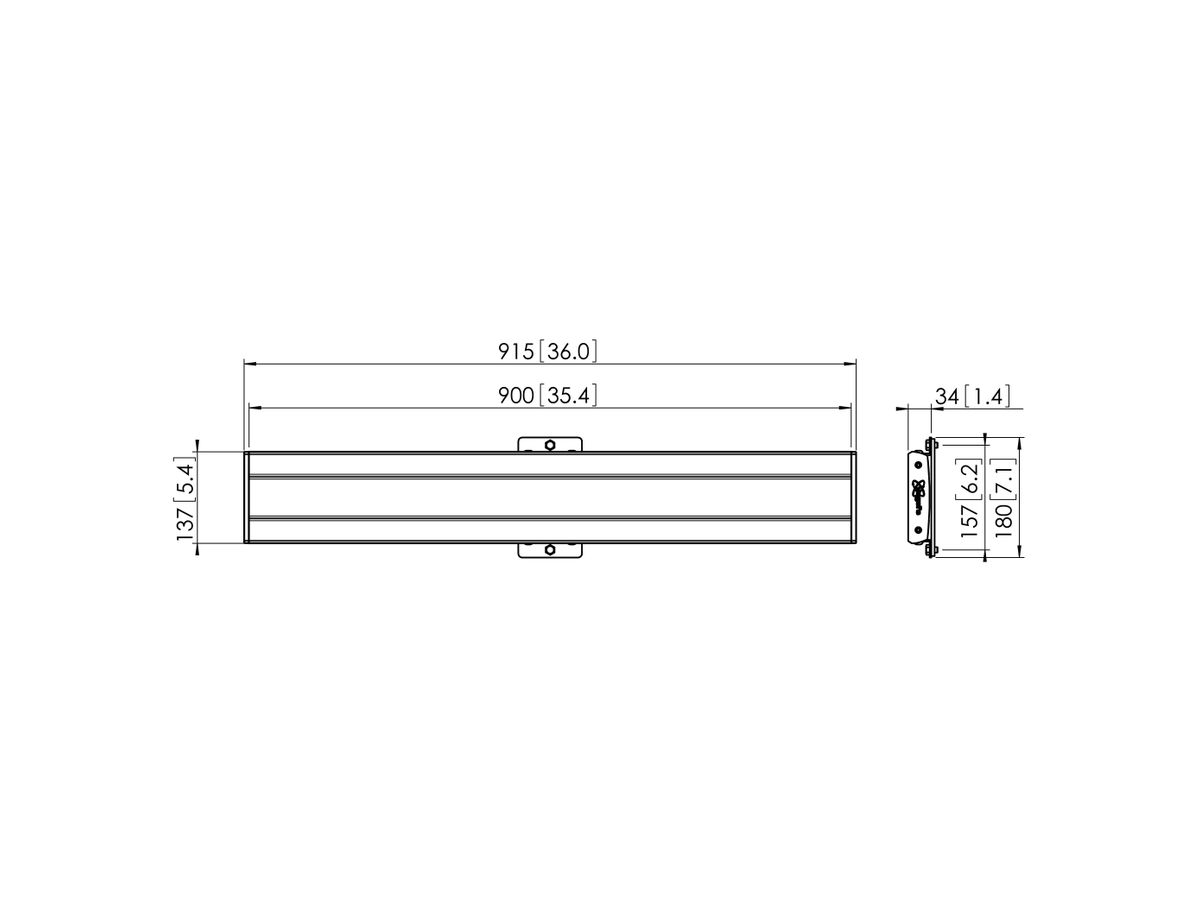 PFB 3409 - Display-Adapterbar 915 mm, Schwarz