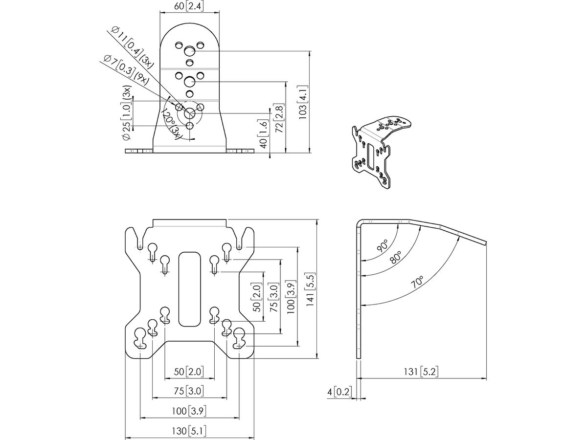 PFI 3015 - Display-Adapter 50x50, 75x75, 100x100