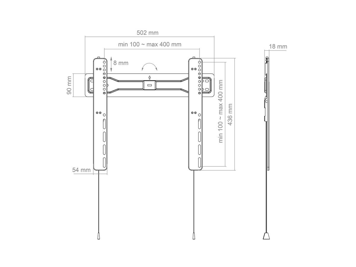 BL Superslim 400 - Wandhalterung starr - 32-55 Zoll - 18mm