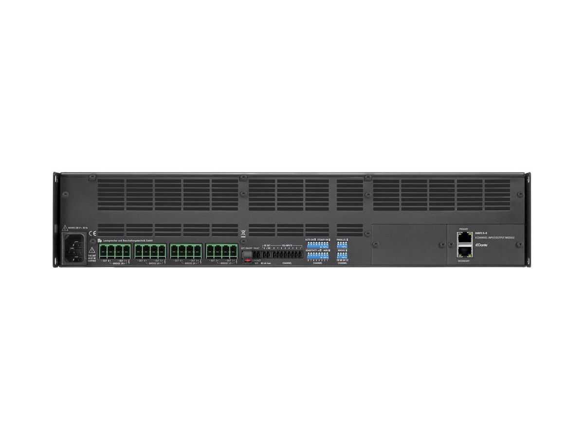 PA 8800 DANTE - 'Endstufe, 19'', 2 HE, 8 x 800 Watt, 8 x