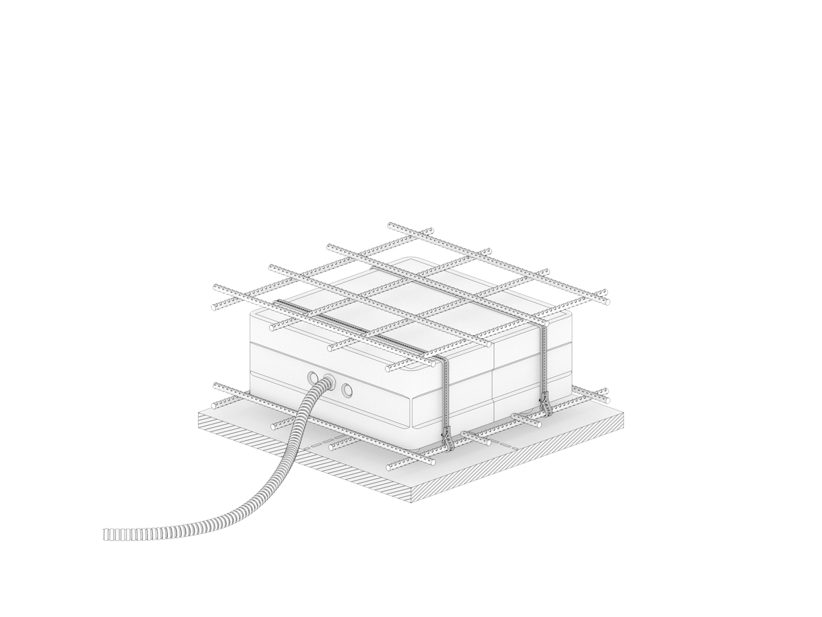 Boîtier d'encastrement taille M pour - plafonds en béton, adapté à un 6" 215mm