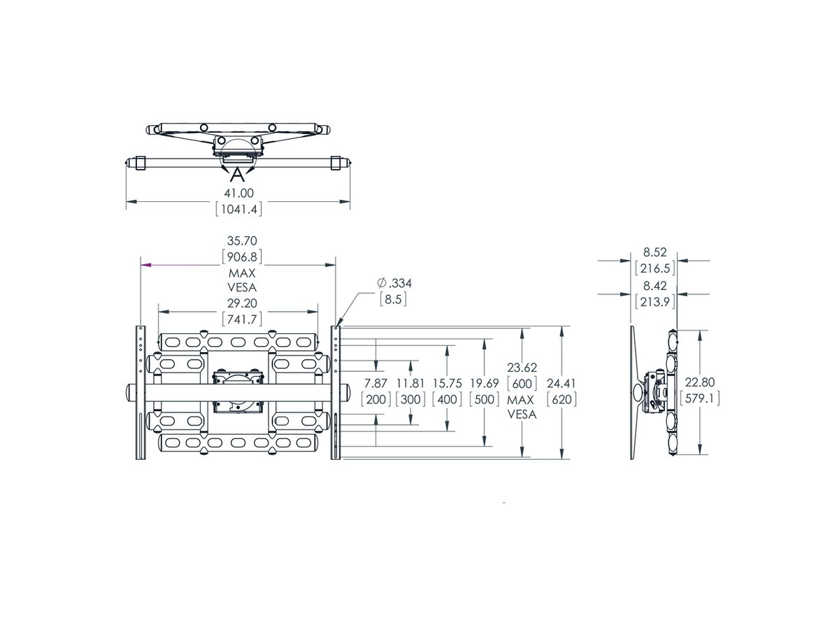 PFW 6855 - Wandhalter, schwenk- & neigbar, 600x900