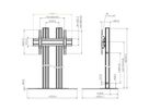 FD 2064S - Ständer 2 Säulen 200 cm, 600x400 Silber