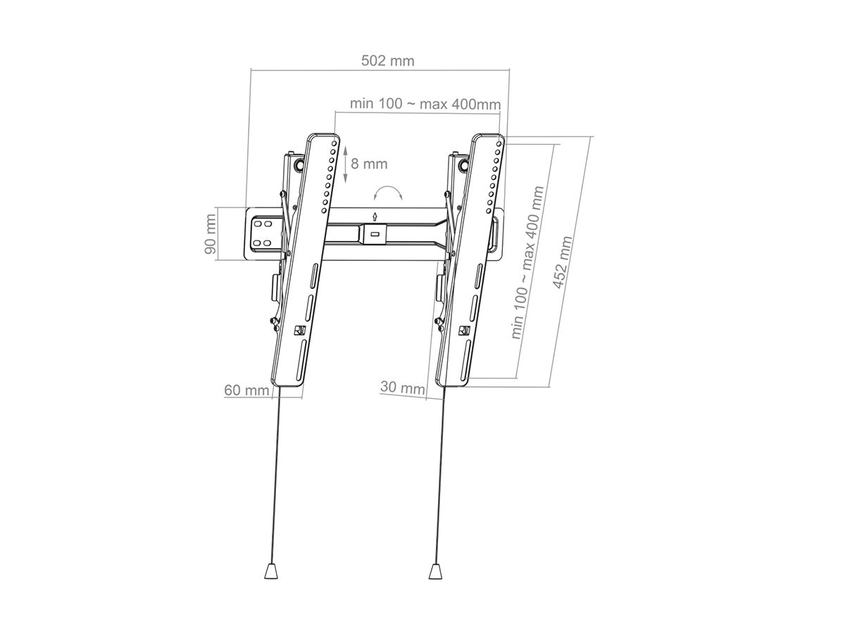 BL Superslim Tilt 400 - Wandhalterung neigbar - 32-55 Zoll - 30m
