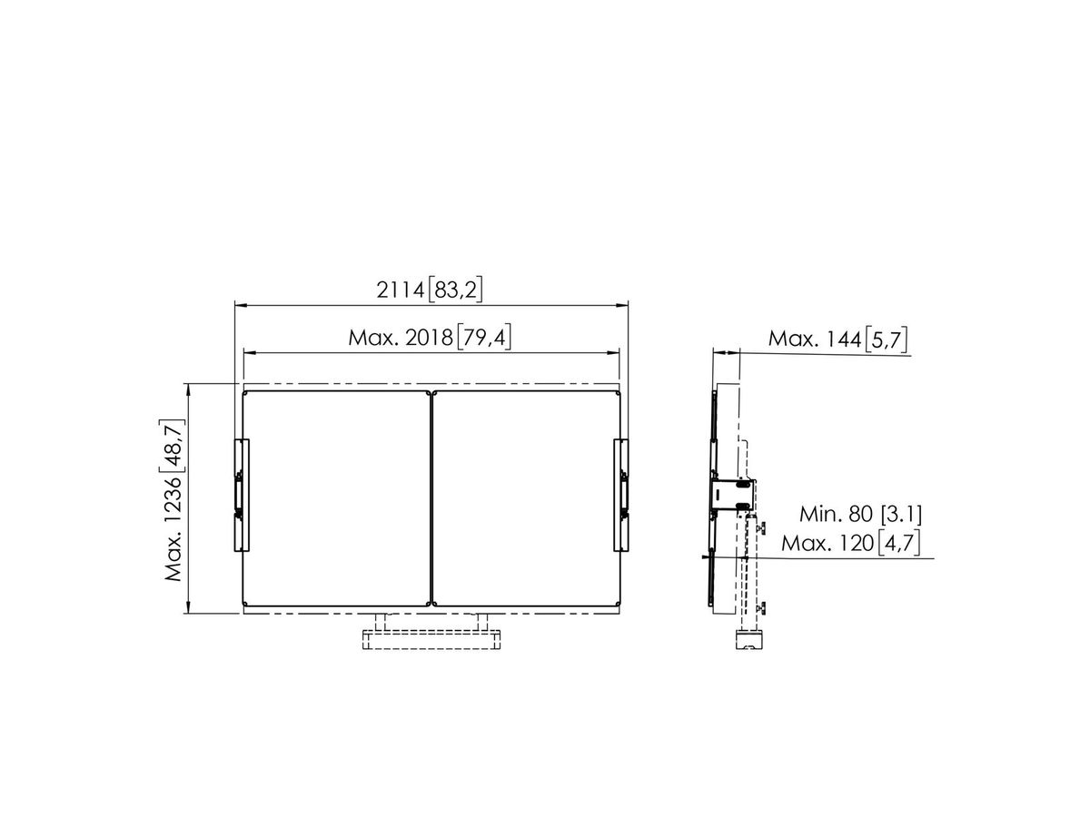 RISE A218 - Kit tableau blanc 86" pour RISE mural