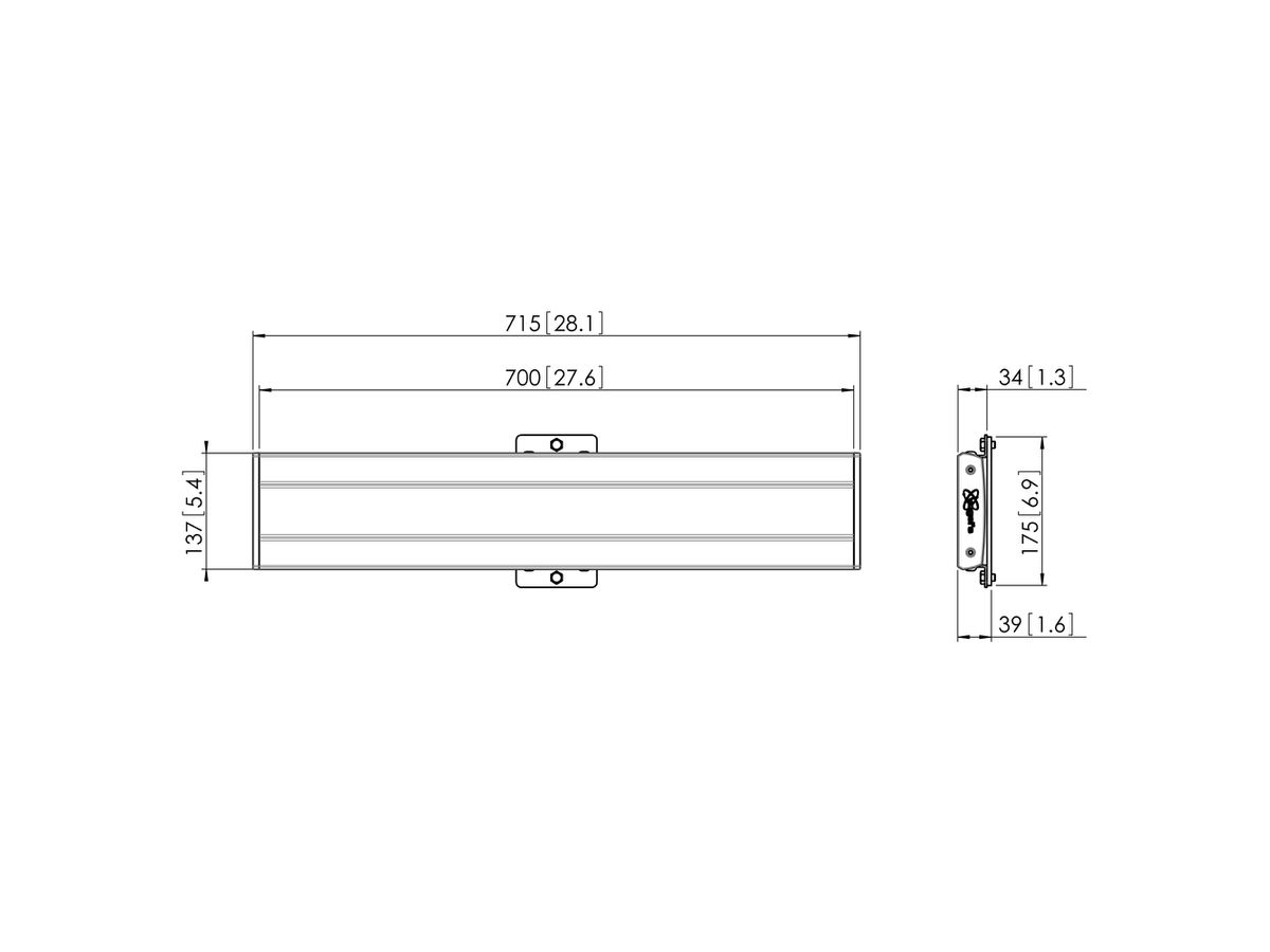 PFB 3407 - Barre d'interface 715 mm, noir