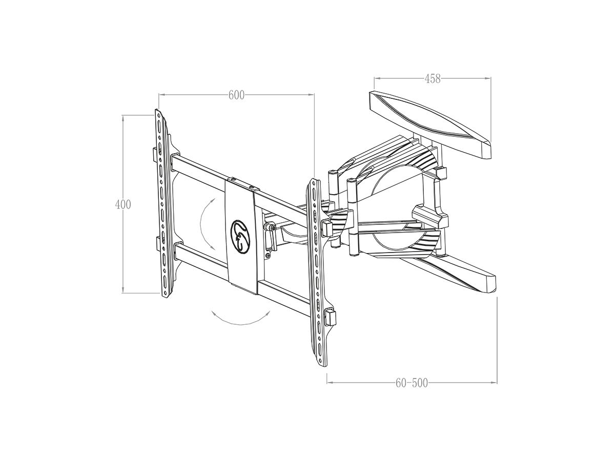BrackIT L HD - Support mural inclin./pivot. 32û55 Zoll