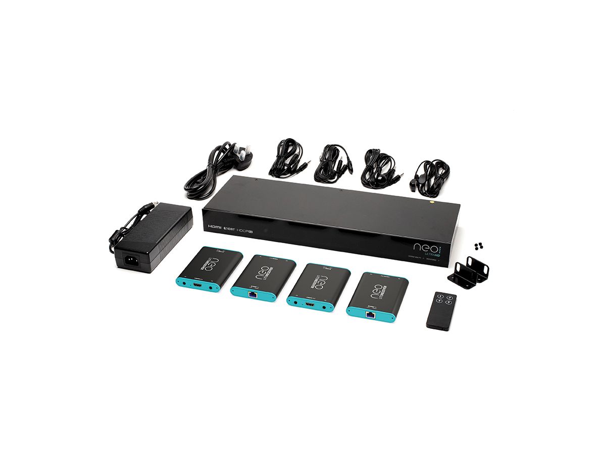 P8-HDBT-L-FFMB44-KIT - neo:4 Basic, 4x4 HDBT Kit inkl. Receiver