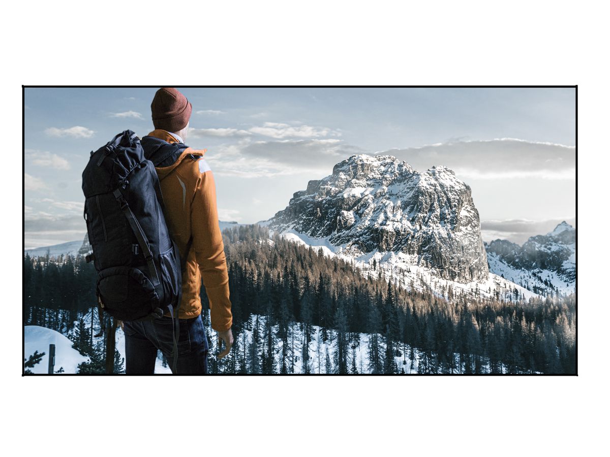 Living Thin - Rahmenleinwand 200 x 113cm - 16:9 Grey High Contrast - UST