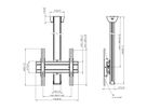 C 1544S - Deckenhalter Säule 150cm, 400x400 Silber