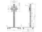 T 2044S - Trolley Säule 200cm, 400x400 Silber