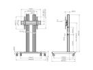 TD 1864B - Trolley 2 Säulen 180cm, 600x400 Schwarz
