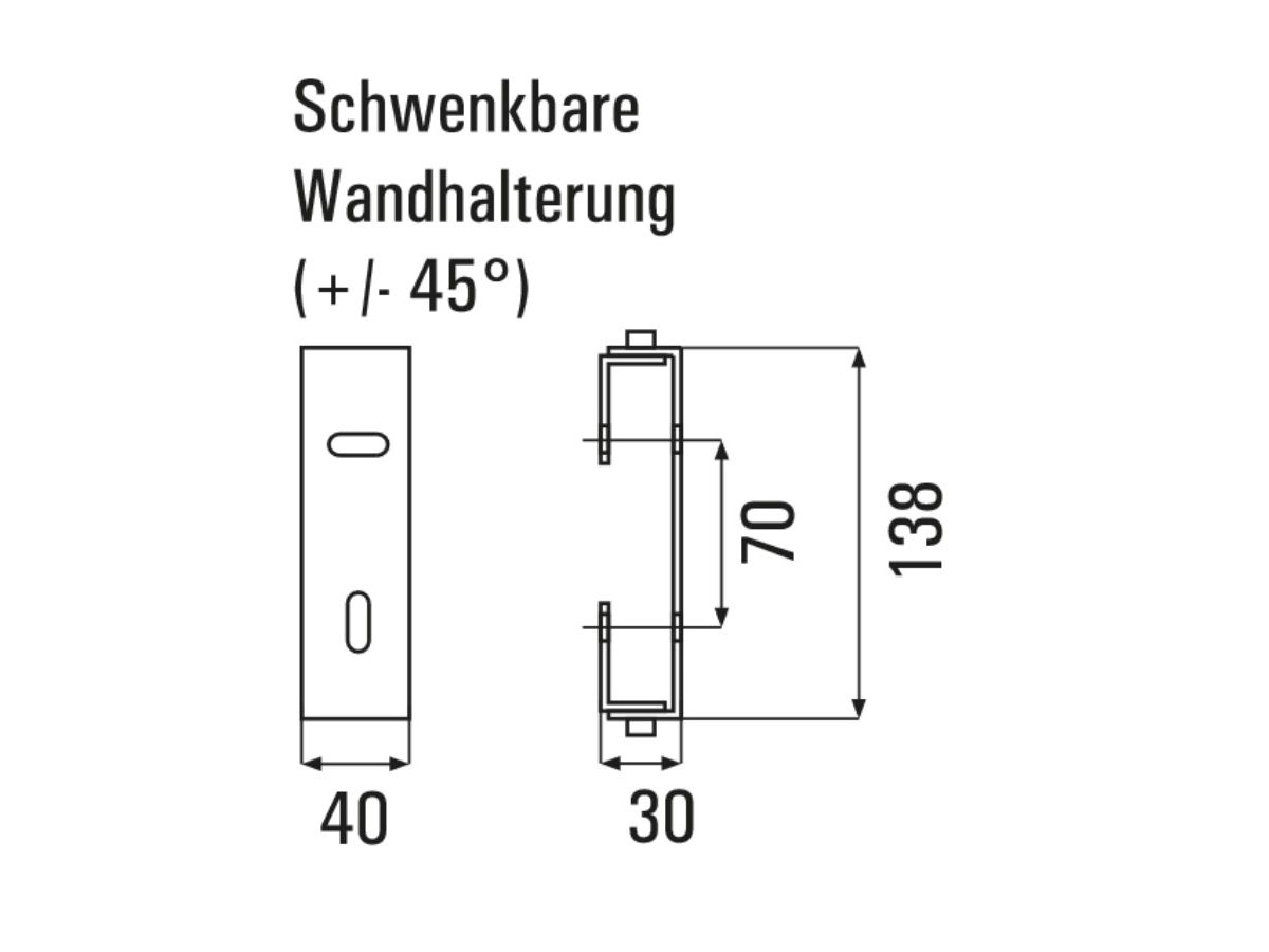 SH 20 weiss - Schwenkhalterung für ZL 50