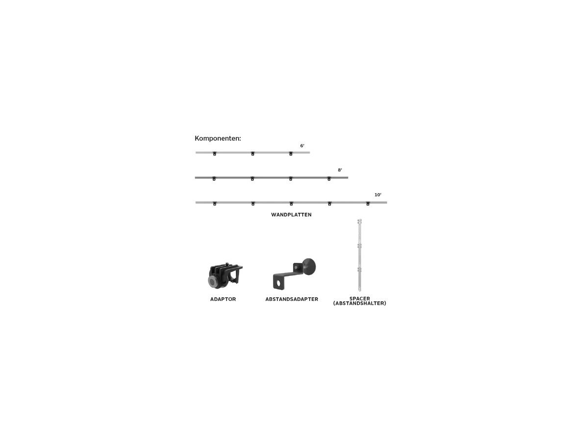 5x5 Kitted Universal Wall Mount - for NEC FA and FE Series Display-Black