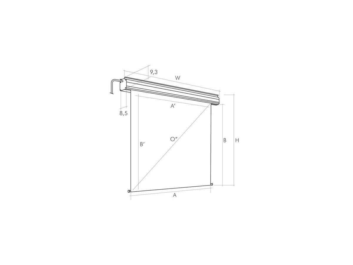 Video Motore -  180cm x 180cm - Elektrische Leinwand, Occasion