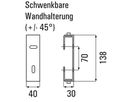 SH 20 schwarz - Schwenkhalterung für ZL 50