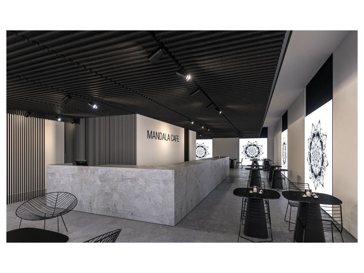 MICROBAFFLE acoustic wall - fiber black - 60x120cm 4-point suspension quer
