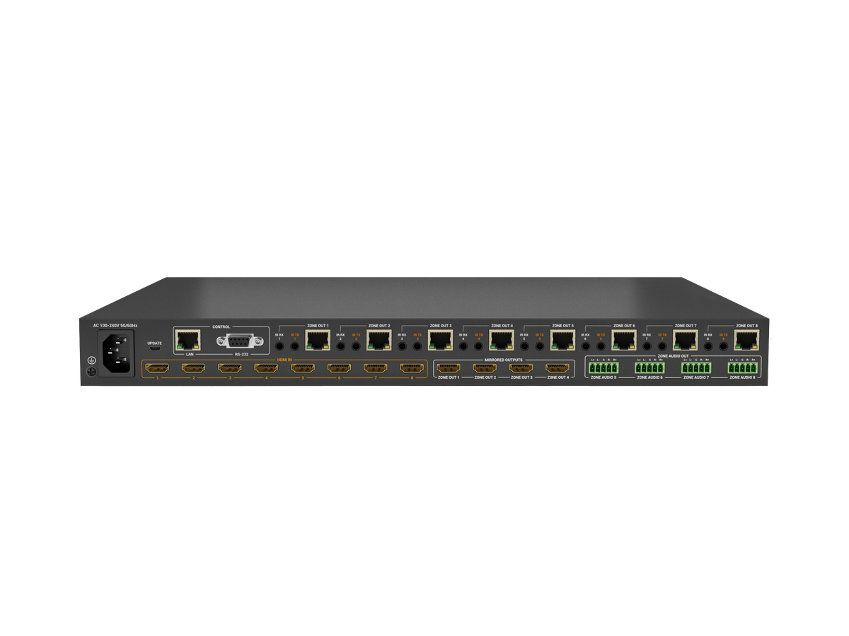 MX-0808-KIT-V2 - Matrix HDBT KIT 8x8 4K inkl.8 RX,