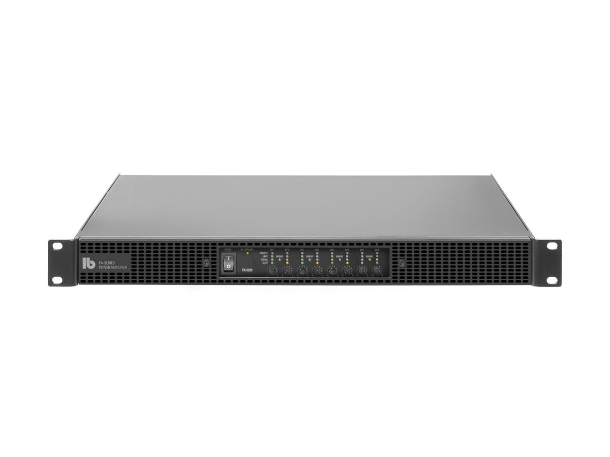 PA 8200 CINCH - Endstufe, 1 HE, 8 x 200 Watt, 8 x Line I