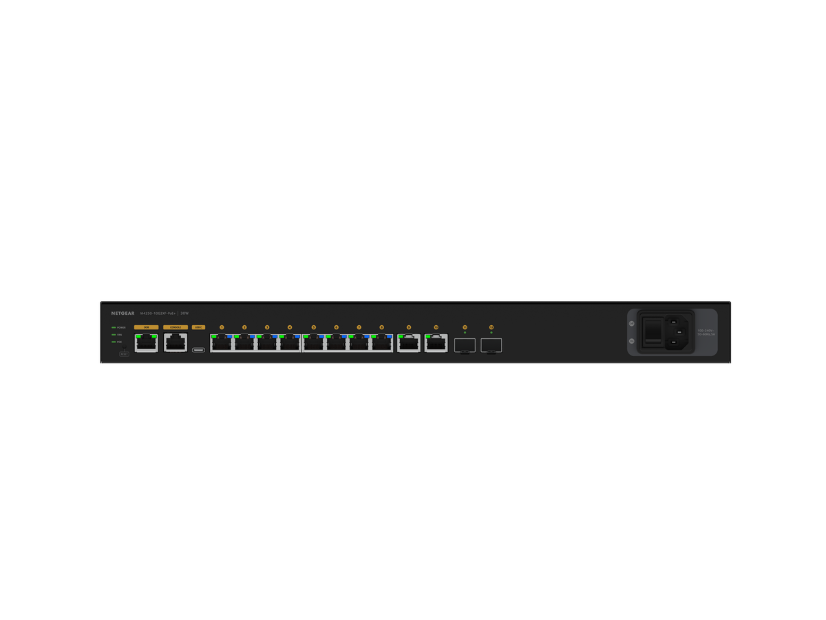 M4250-10G2F PoE+ 10x RJ45, 2x SFP - Network Switch 8x PoE 125W