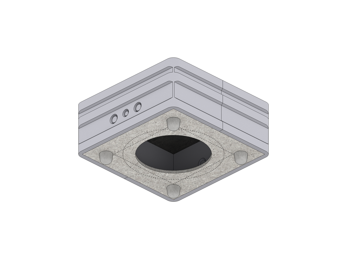 Boîtier d'encastrement taille S pour - plafonds en béton, adapté à un 6" 215mm