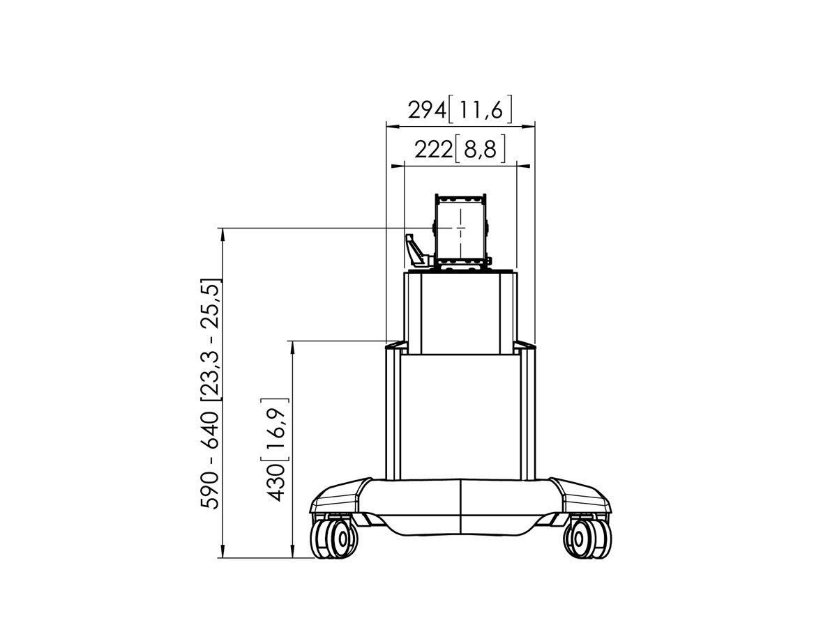PFT 2515 - Displaywagen, Silber, 59 - 64 cm