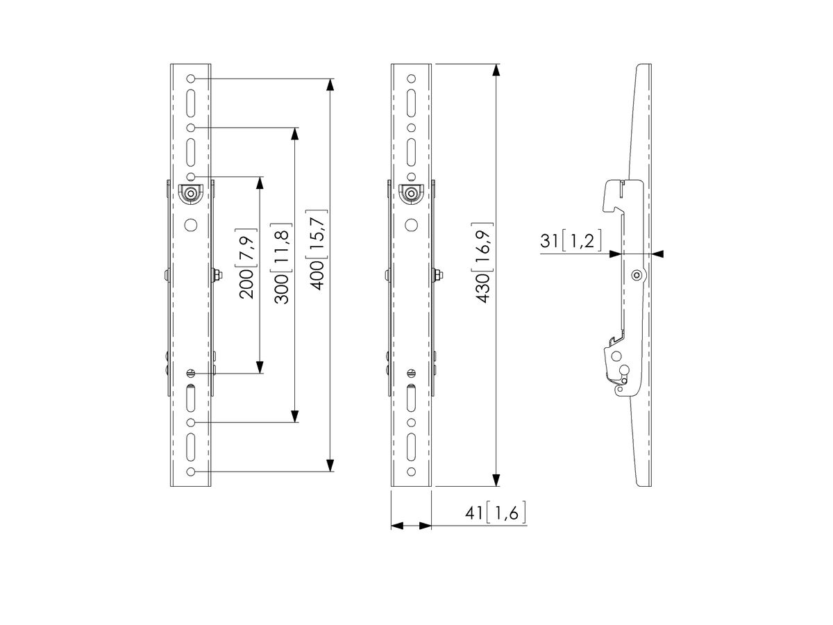 PFS 3204 - Display-Adapterstrips 430 mm, fix