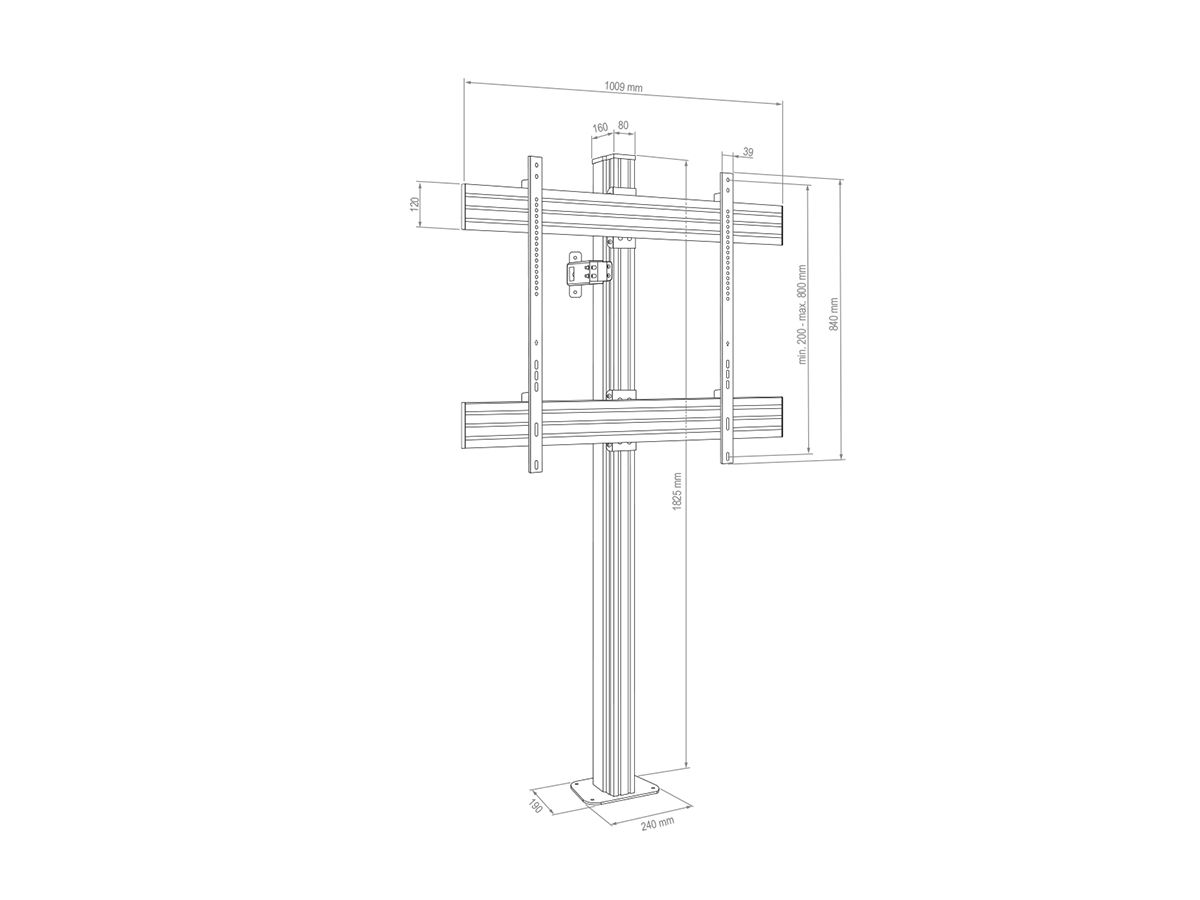 CPS Floor-Wall Single 75 - 86 Zoll - Standsystem Boden-Wand - 75-86 Zoll - VE