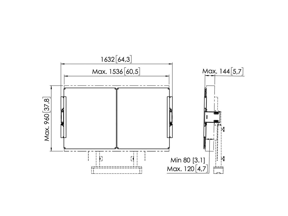 RISE A216 - Kit tableau blanc 65" pour RISE mural