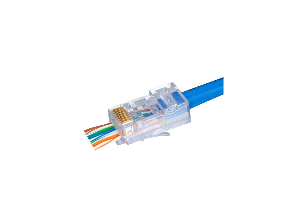 Simply45 - Pass Through Blue Tint - Cat5e UTP 100 Stück