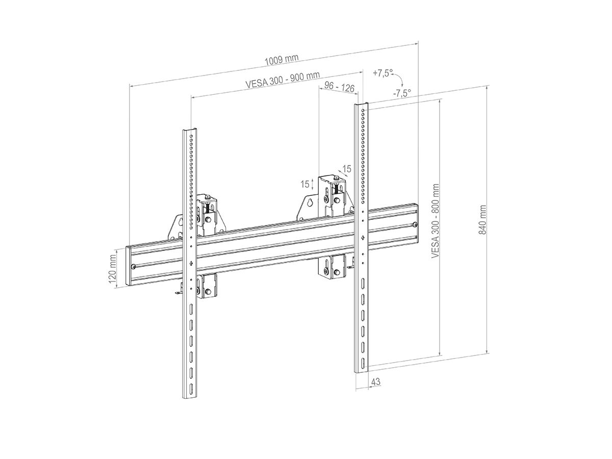 WH Synchron HD 75-110 Zoll Landscape - Wandhalterung schwerlast - 75-110 Zoll -