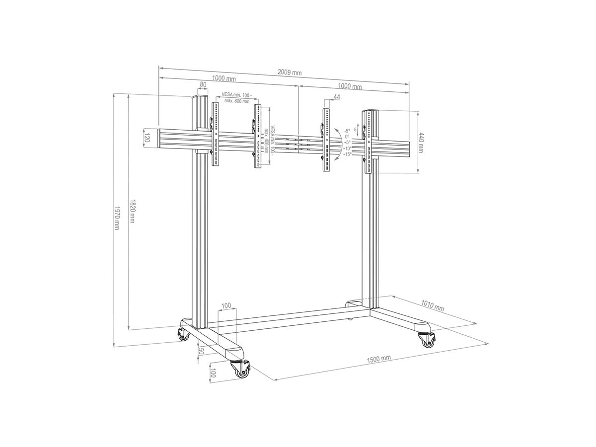 Braclabs-Stand Floorbase - Standsystem freistehend - 40-55 Zoll - V