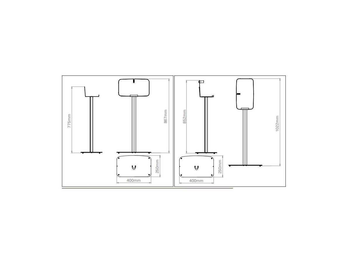 MS52PW - Premium pied pour Sonos Five, blanc