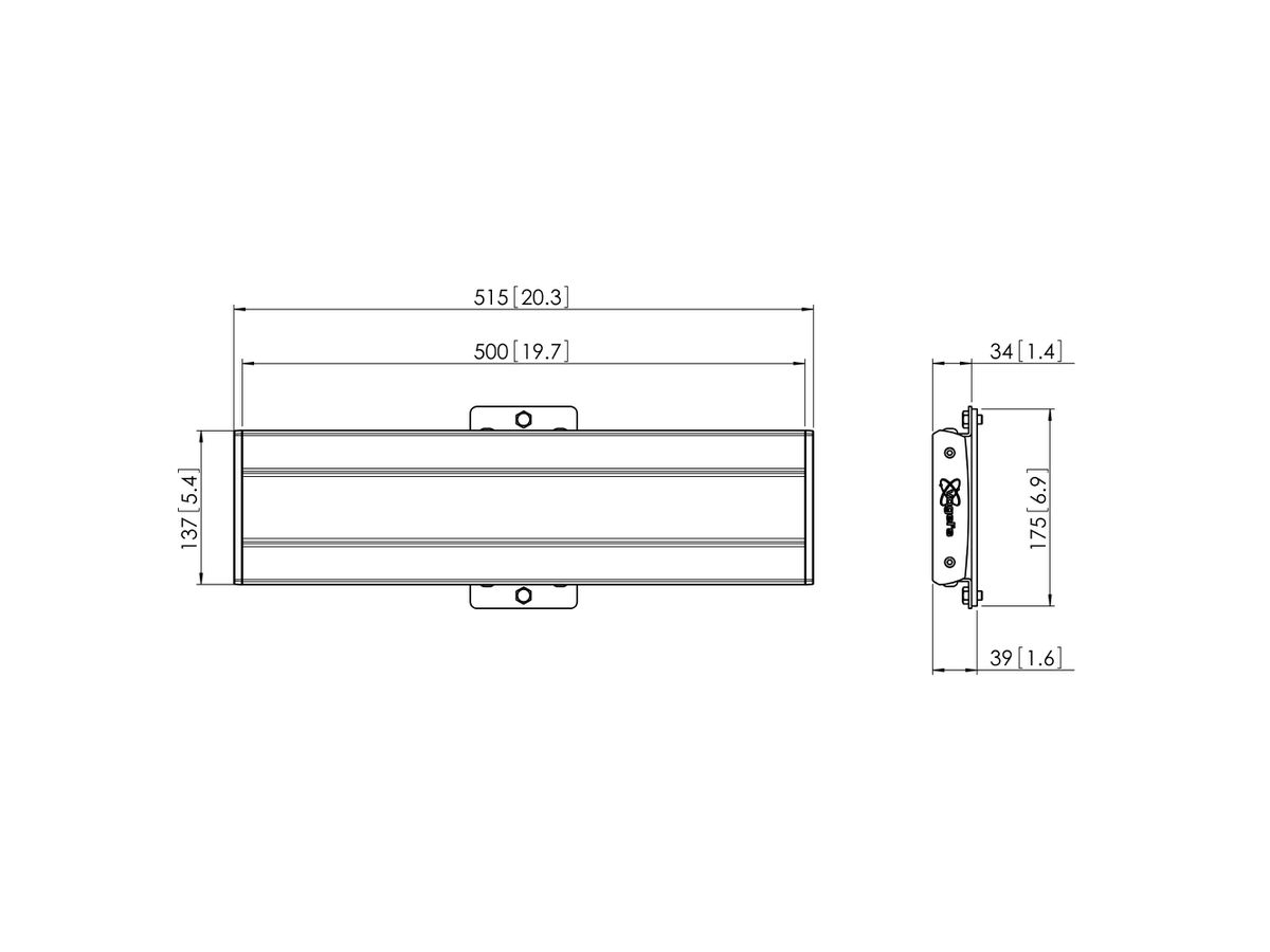 PFB 3405 - Display-Adapterbar 515 mm, Schwarz