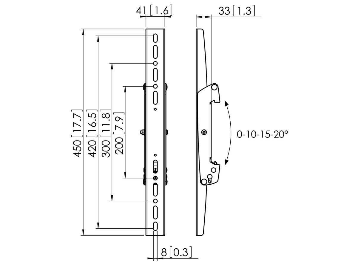 PFS 3304 - Bandes basculante interface écran 450 mm