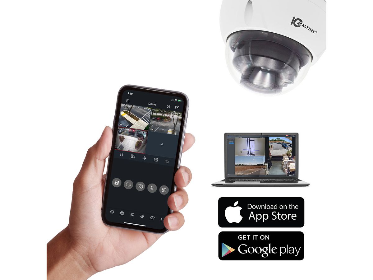 IP Dome Camera - 2MP, Vandal Dome. Varifocal, Motorized