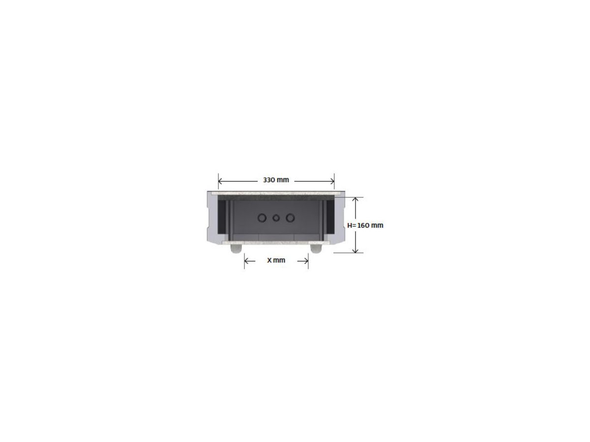 Einbaugehäuse Grösse L für Betondecken - passend für 6" Lochmass 215mm
