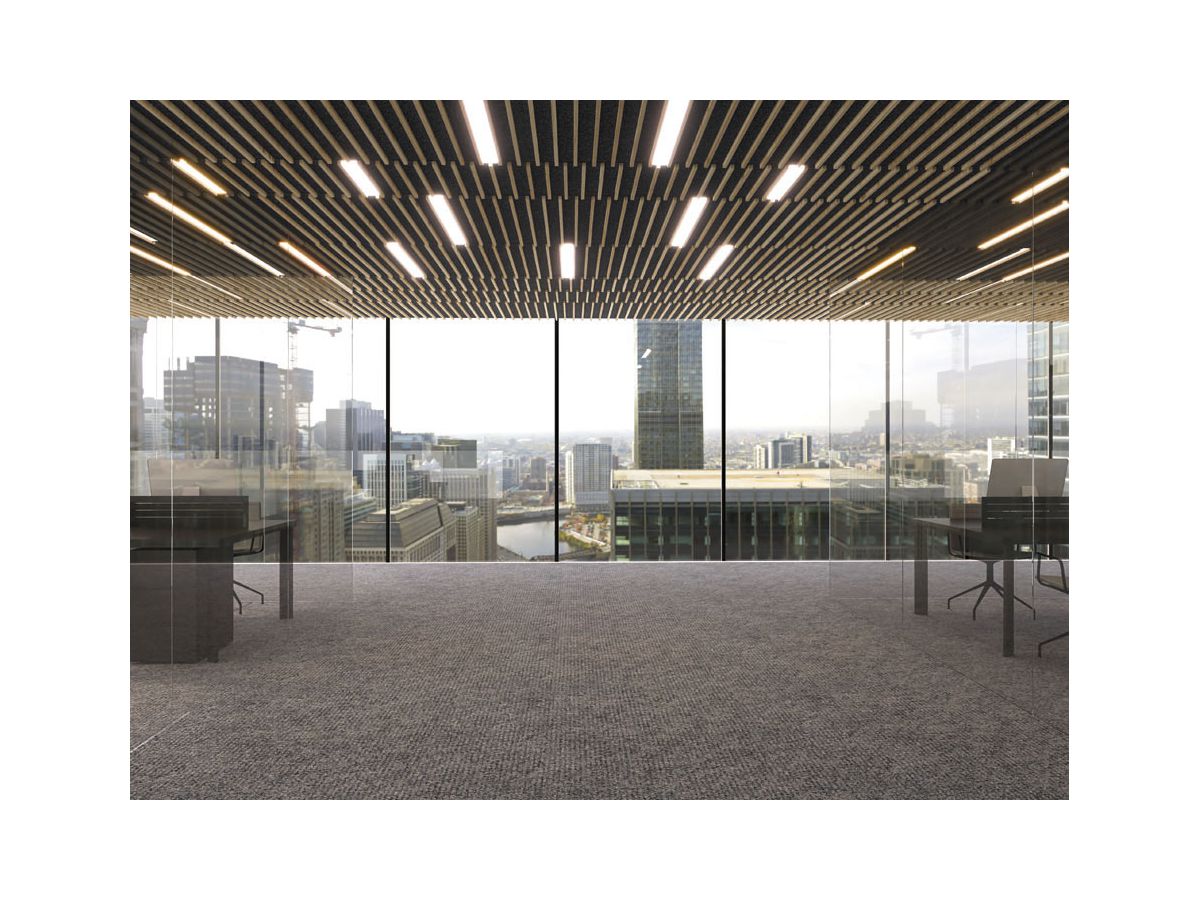 MICROBAFFLE acoustic wall - fiber black - 60x120cm 4-point suspension quer