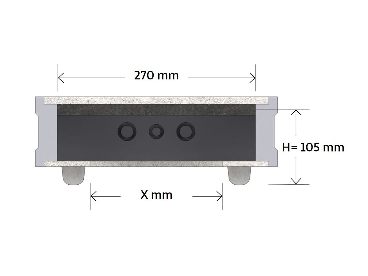 Einbaugehäuse Grösse S für Betondecken - passend für 6" Lochmass 215mm