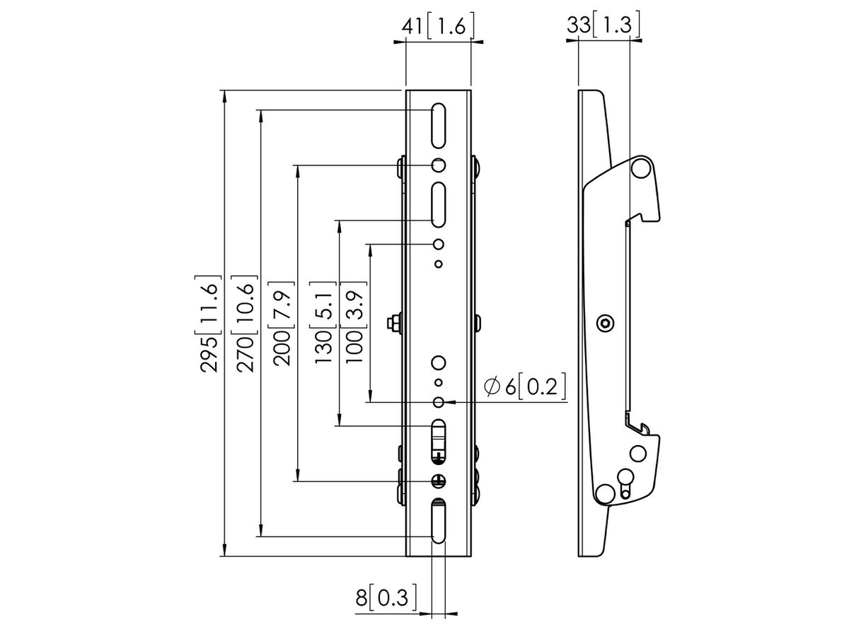 PFS 3302 - Display-Adapterstrips 300 mm, neigbar