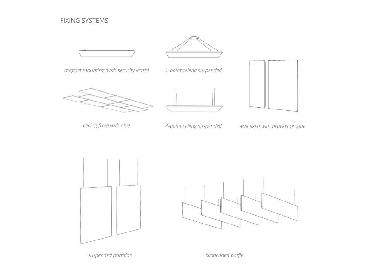 SURFACE acoustic wall - fiber black - 60x120cm Glue Mounting