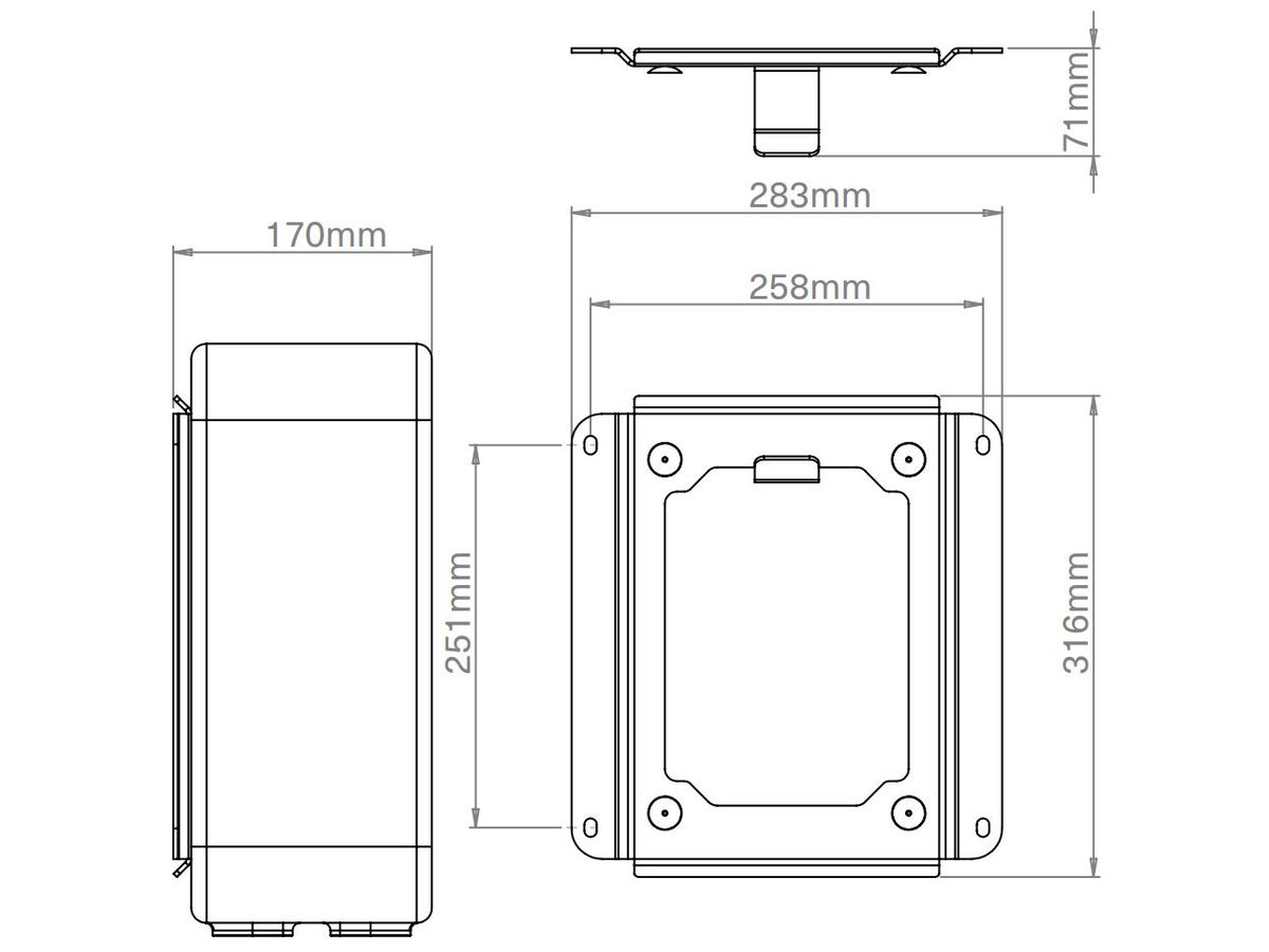 MS71B - Premium Wandhalter für Sonos Sub