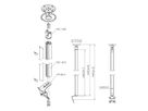 CT 241511S - Deckenh. drehbar Säule 150cm, 100x100 Si