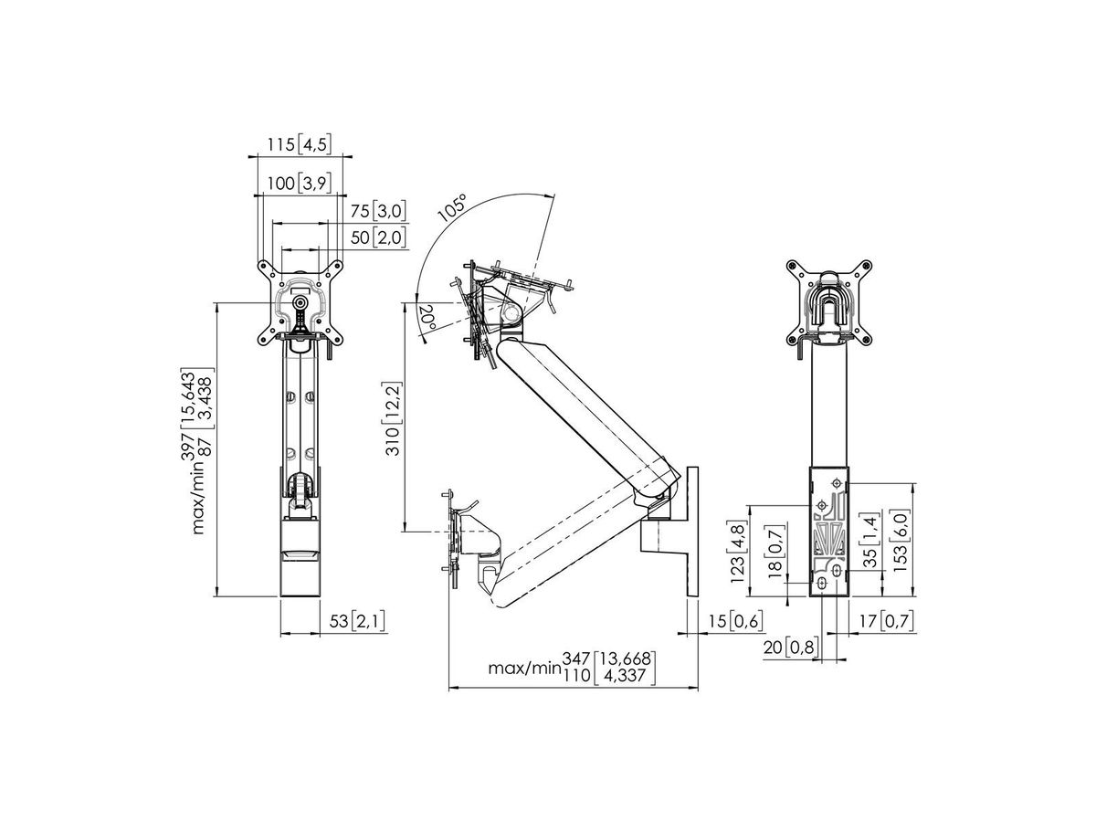 MOMO 4126 - Monitorhalter Motion Weiss