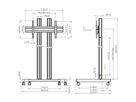 TD 2084S - Trolley 2 Säulen 200cm, 800x400 Silber