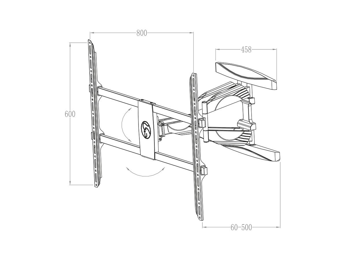 BrackIT XL HD - Wandhalterung neig-  schwenkbar - 55-75