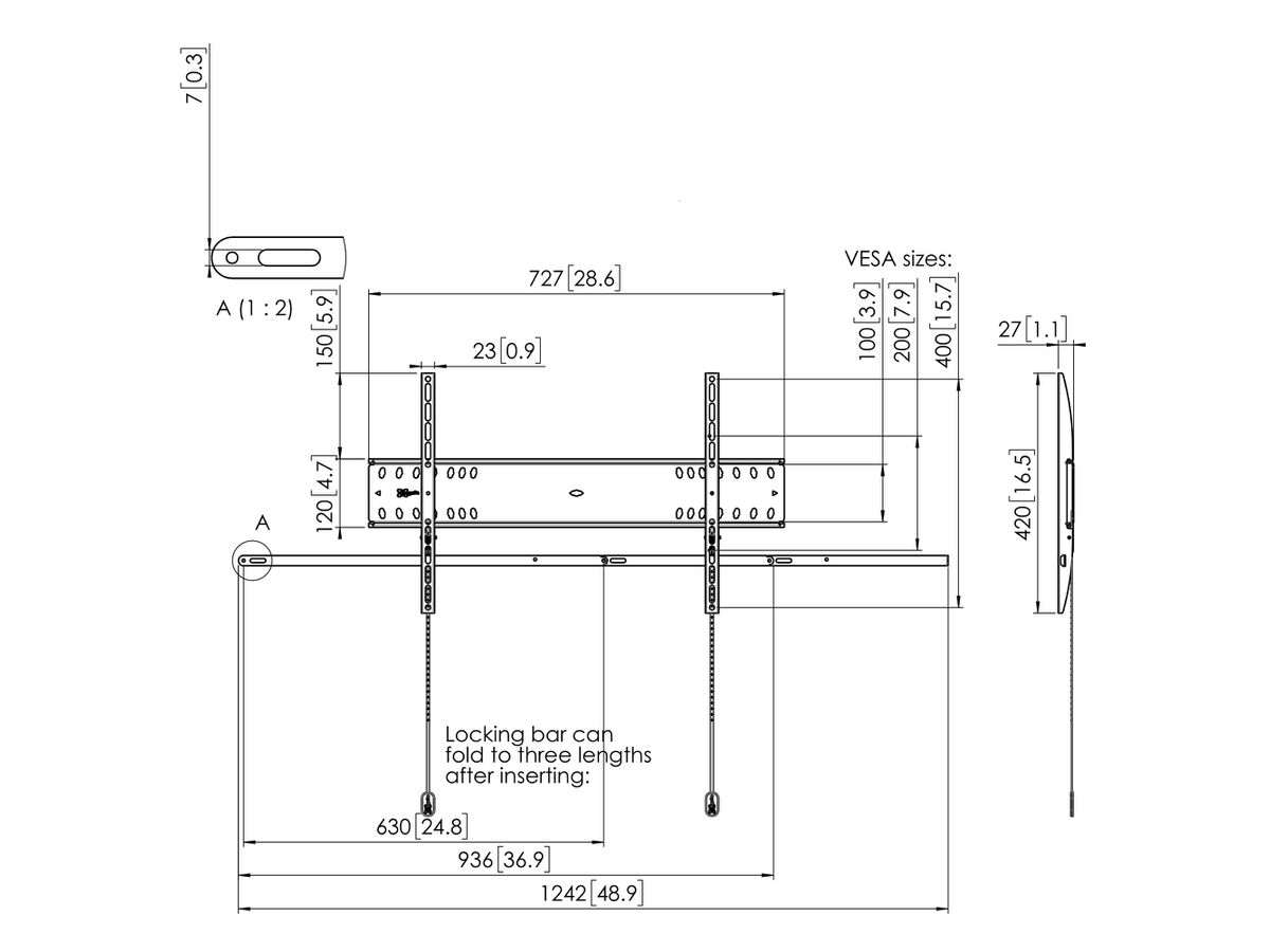 PFW 4700 - Wandhalter, fix, - Vesa 400x700