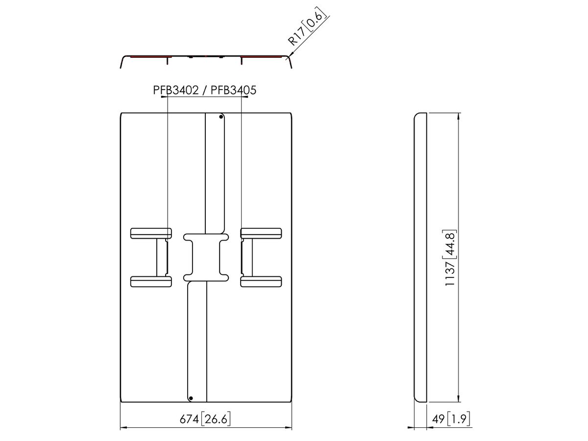 PFA 9121 - 'Display-Rückenabdeckung, Hoch, 50-55'''