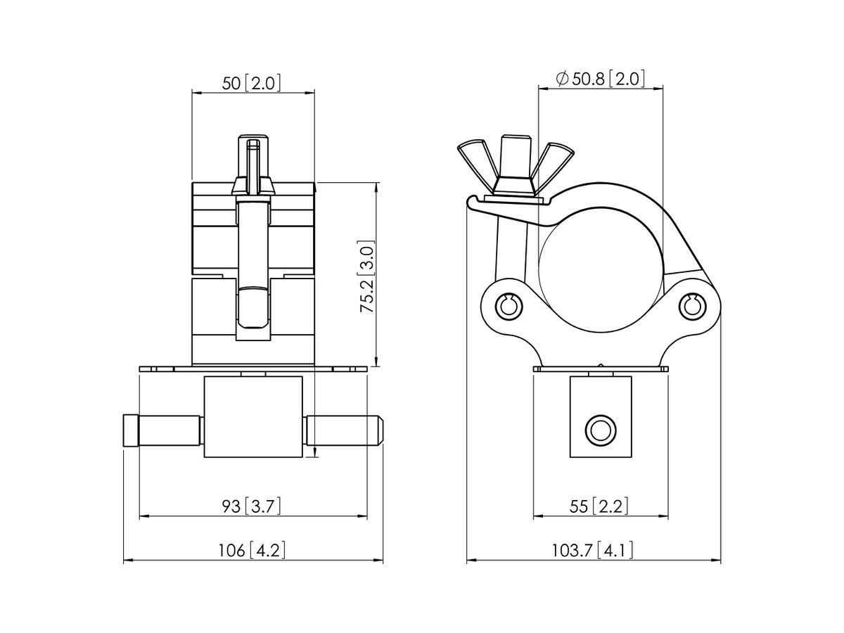 PUC 1090 - Traversenadapter, Silber